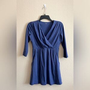 Garnet Hill Faux Wrap Jersey Mini Dress